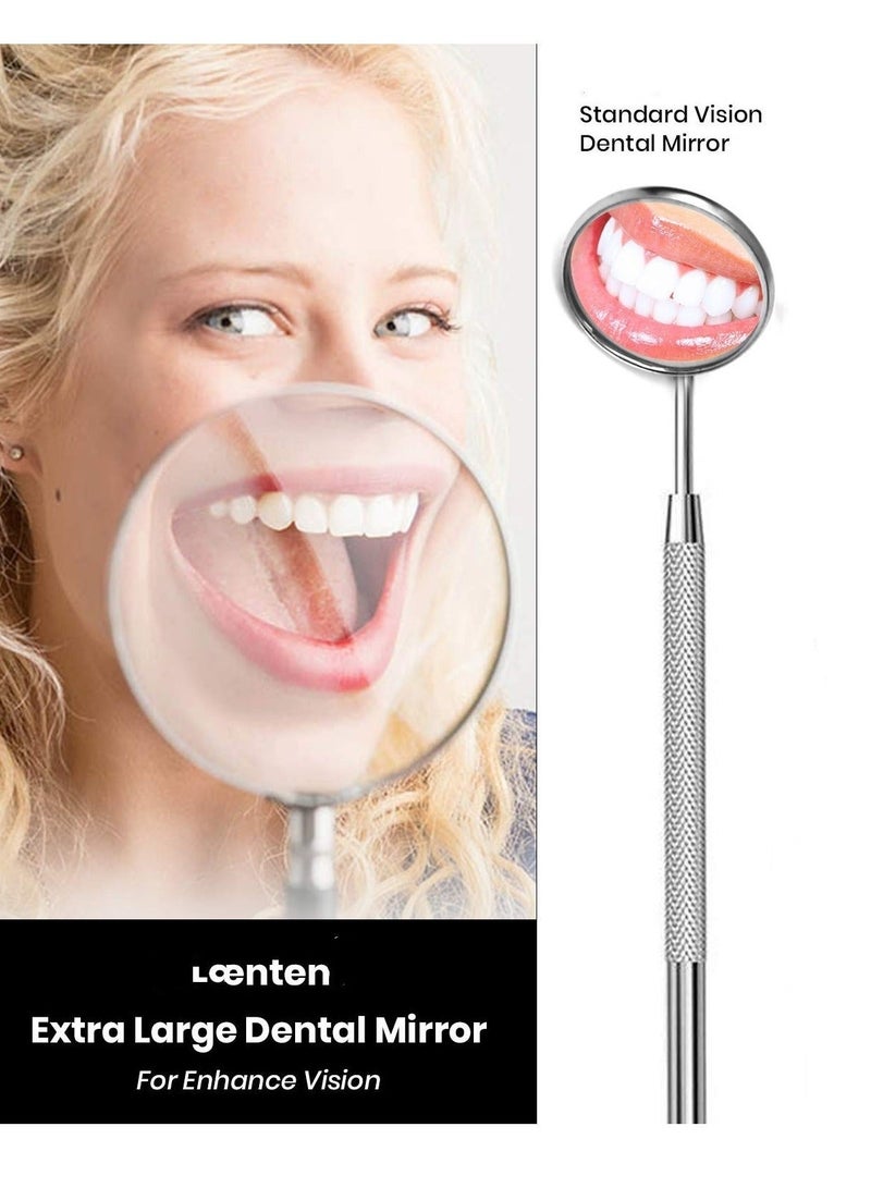 مجموعة أدوات أسنان احترافية 5 قطع – أداة إزالة البلاك ومكشطة الجير من الفولاذ المقاوم للصدأ مع ملقط ومرآة فم - Image 3